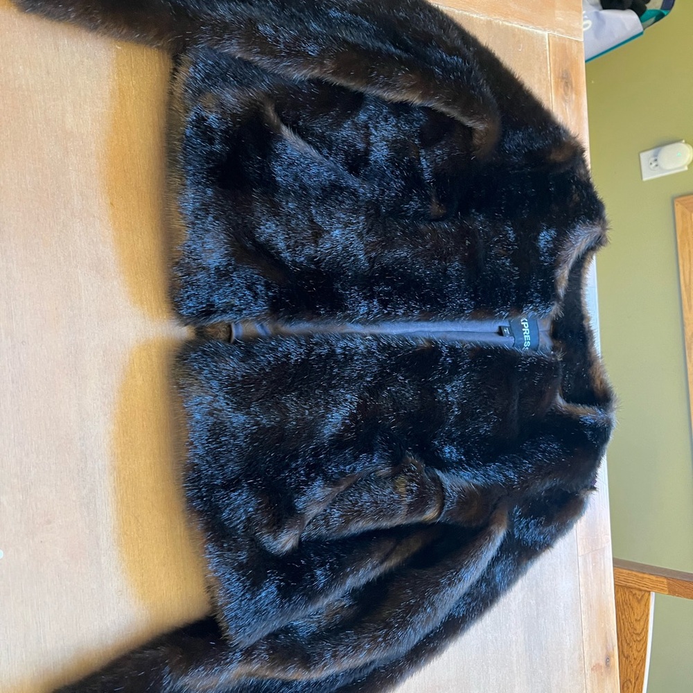 Express Black Faux Fur Jacket